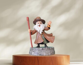 Wizard of Wisdom Figurine | Hand-Painted Resin Fantasy Collectible | The Brave Coin Colletible
