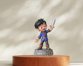 Knight of the Golden Flame Figurine | Hand-Painted Resin Collectible, The Brave Coin Collectible