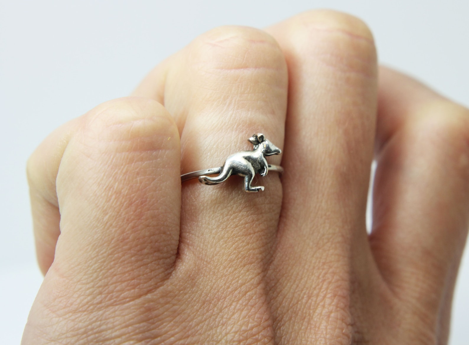 Kangaroo ring Sterling silver ring ring tiny Kangaroo Etsy