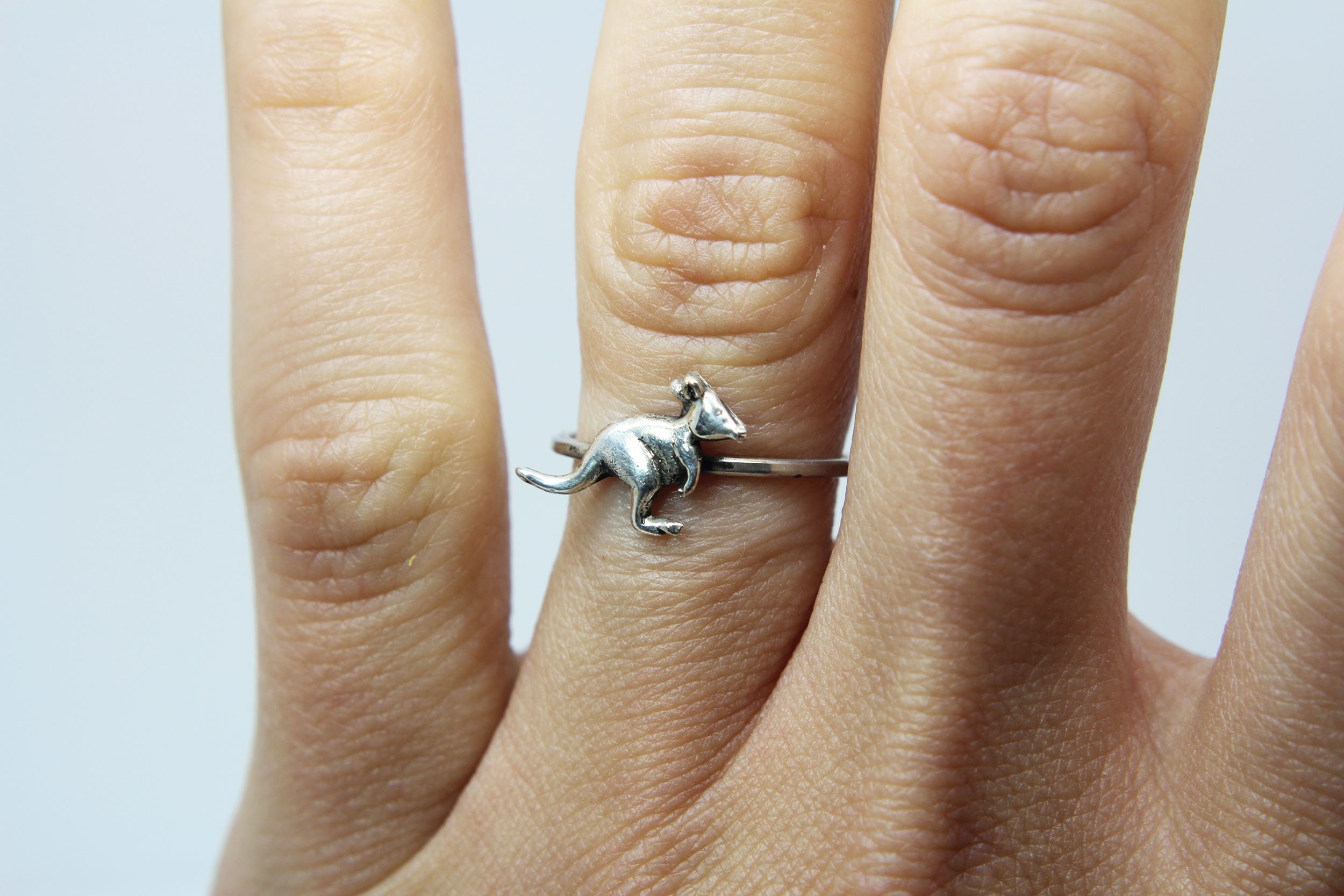 Kangaroo ring Sterling silver ring ring tiny Kangaroo Etsy