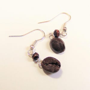 Food Jewelry Coffee Bean Earrings, Coffee Lover Earrings, Coffee Jewelry, Miniature Food Mini Food Clip on and Pierced Cup of Coffee charm image 2