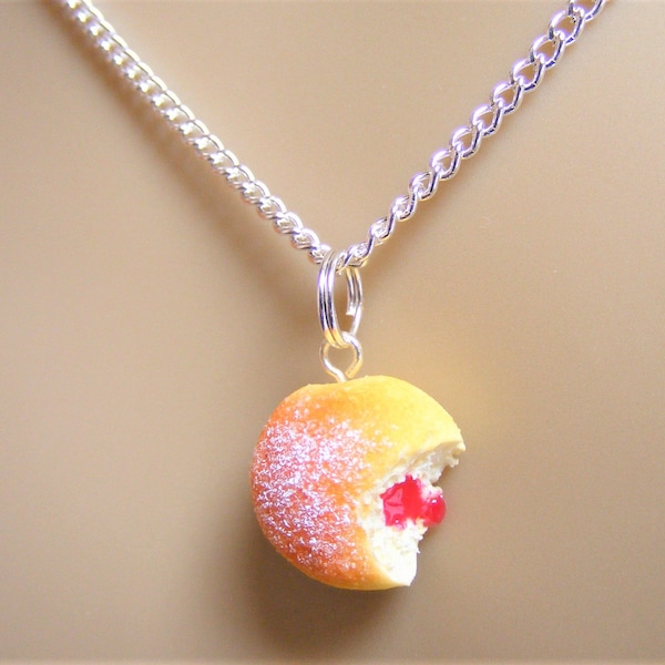 Bijoux culinaires, Collier donut gelée, Collier donut confiture, Pendentif donut, Aliments miniatures, Mini-aliments, Collier Do Nuts, Collier Kawaii, Sucre