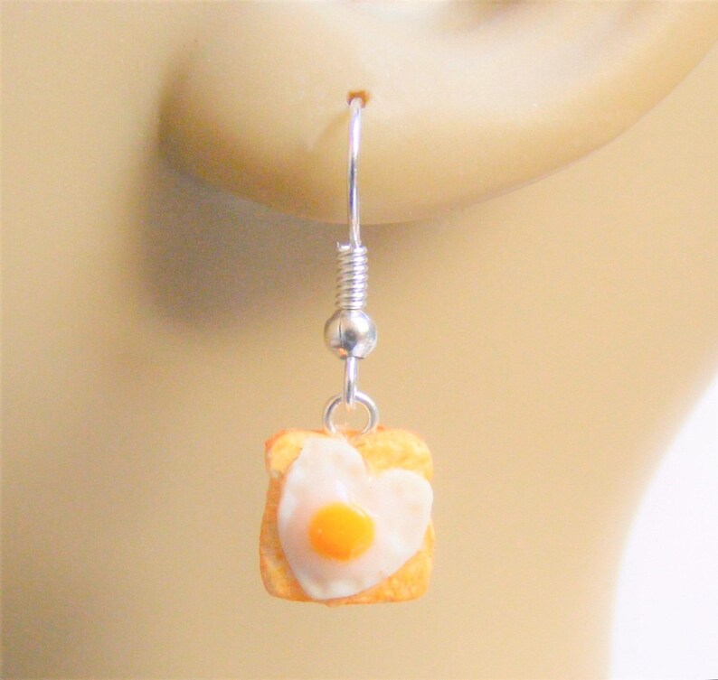 Food Jewelry Egg and Beans on Toast Earrings Miniature Food Etsy
