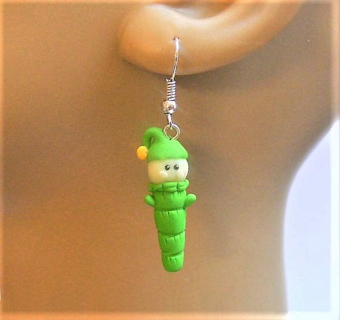 Glow worm earrings retro earrings glow worm drop nostalgic Etsy