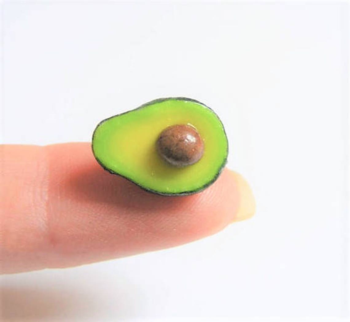 Food Jewelry Avocado Earrings Miniature Food Earrings Clip Etsy