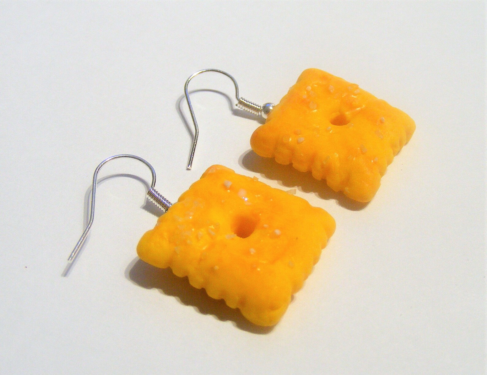 Food Jewelry Cheese Cracker Earrings Cheez Cracker Miniature Etsy