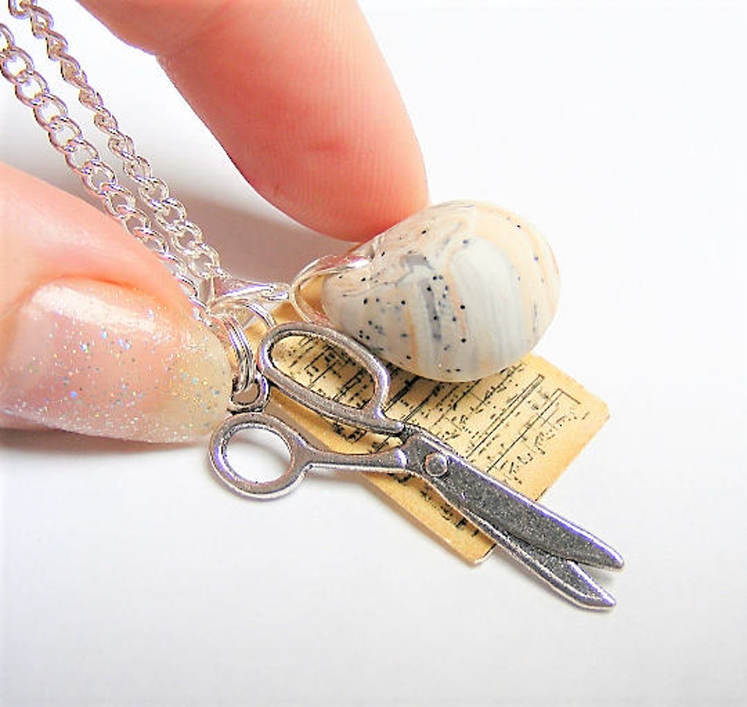 Rock Paper Scissors Necklace Rock Paper Scissors Pendant