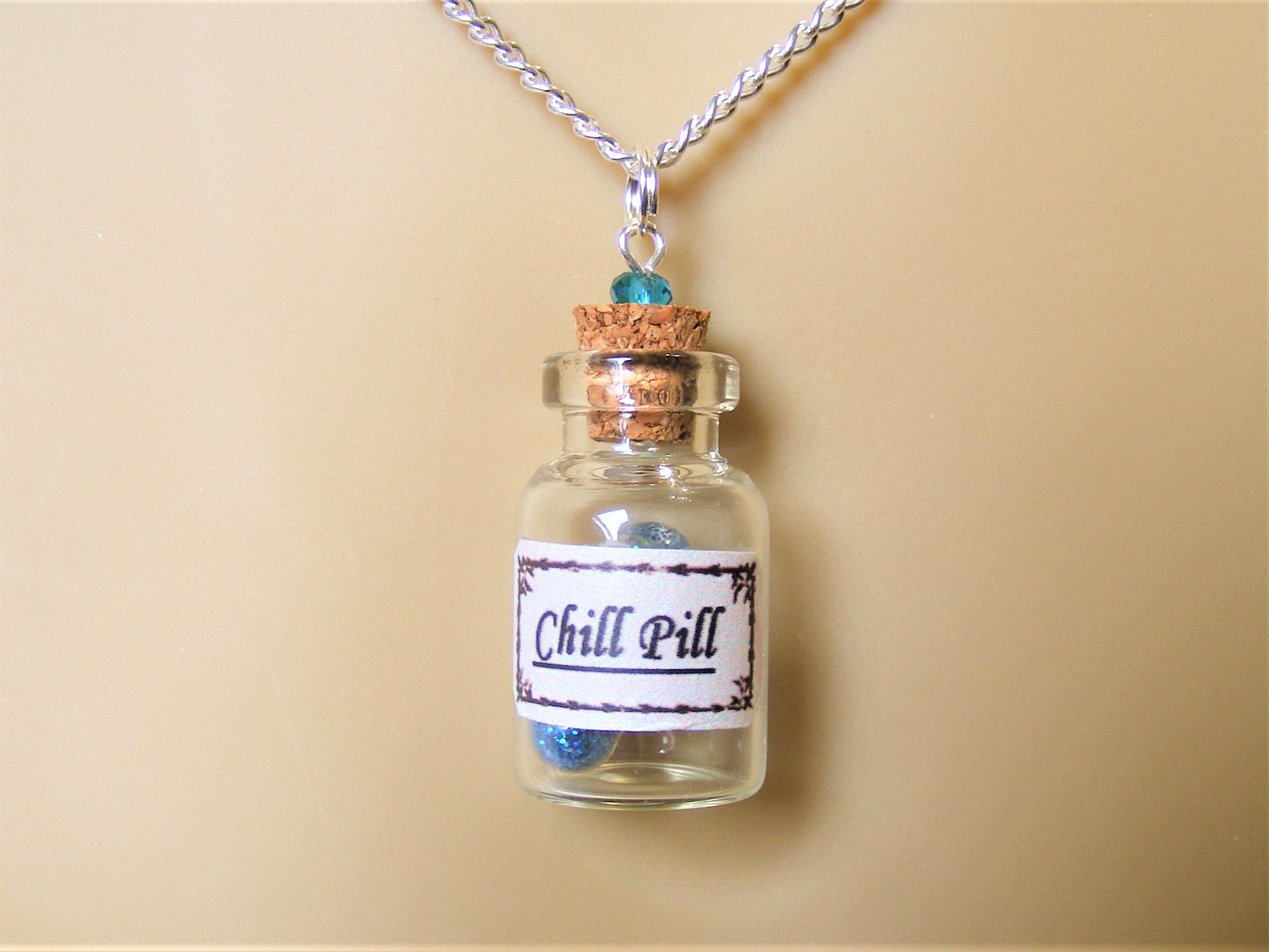 Chill Pill Necklace Miniature Bottle Necklace Pill Pendant Etsy