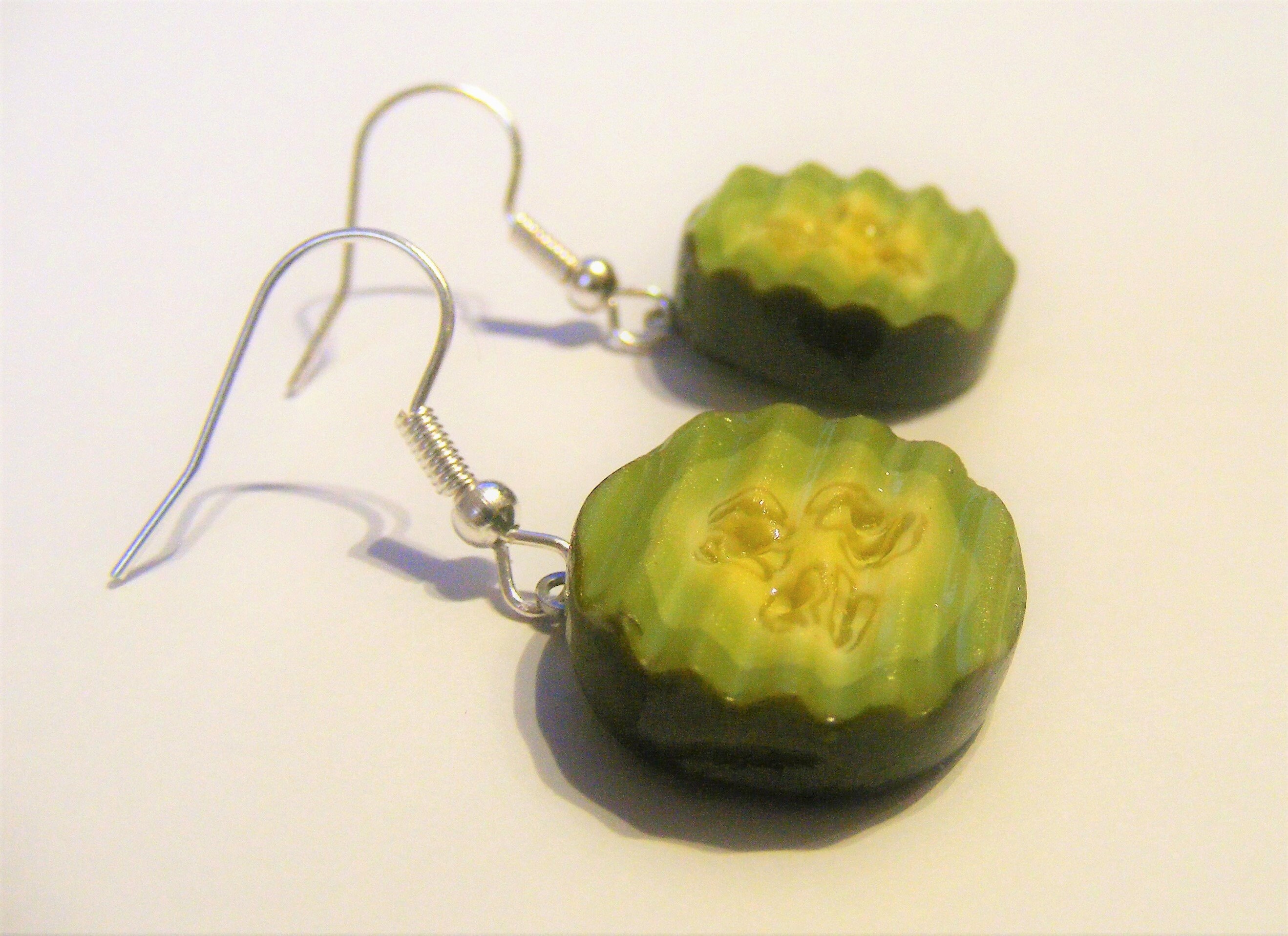 Food Jewelry Pickle Earrings Dill Pickle Earrings Miniature Etsy