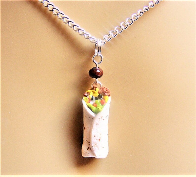 Food Jewelry Burrito Pendant Burrito Necklace Buritto Charm Etsy