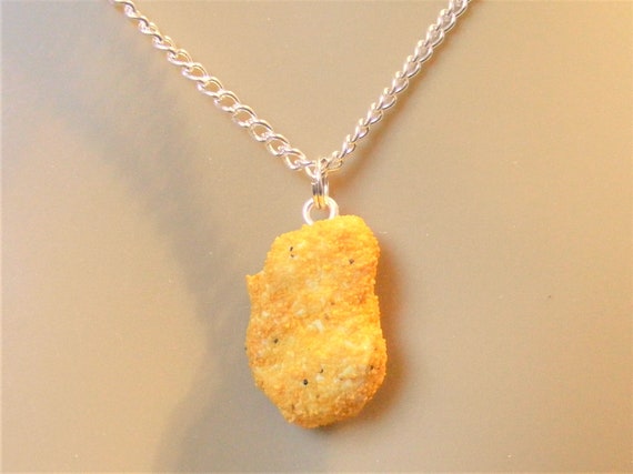 Dino Chicken Nugget Necklace Food Necklaces - Etsy