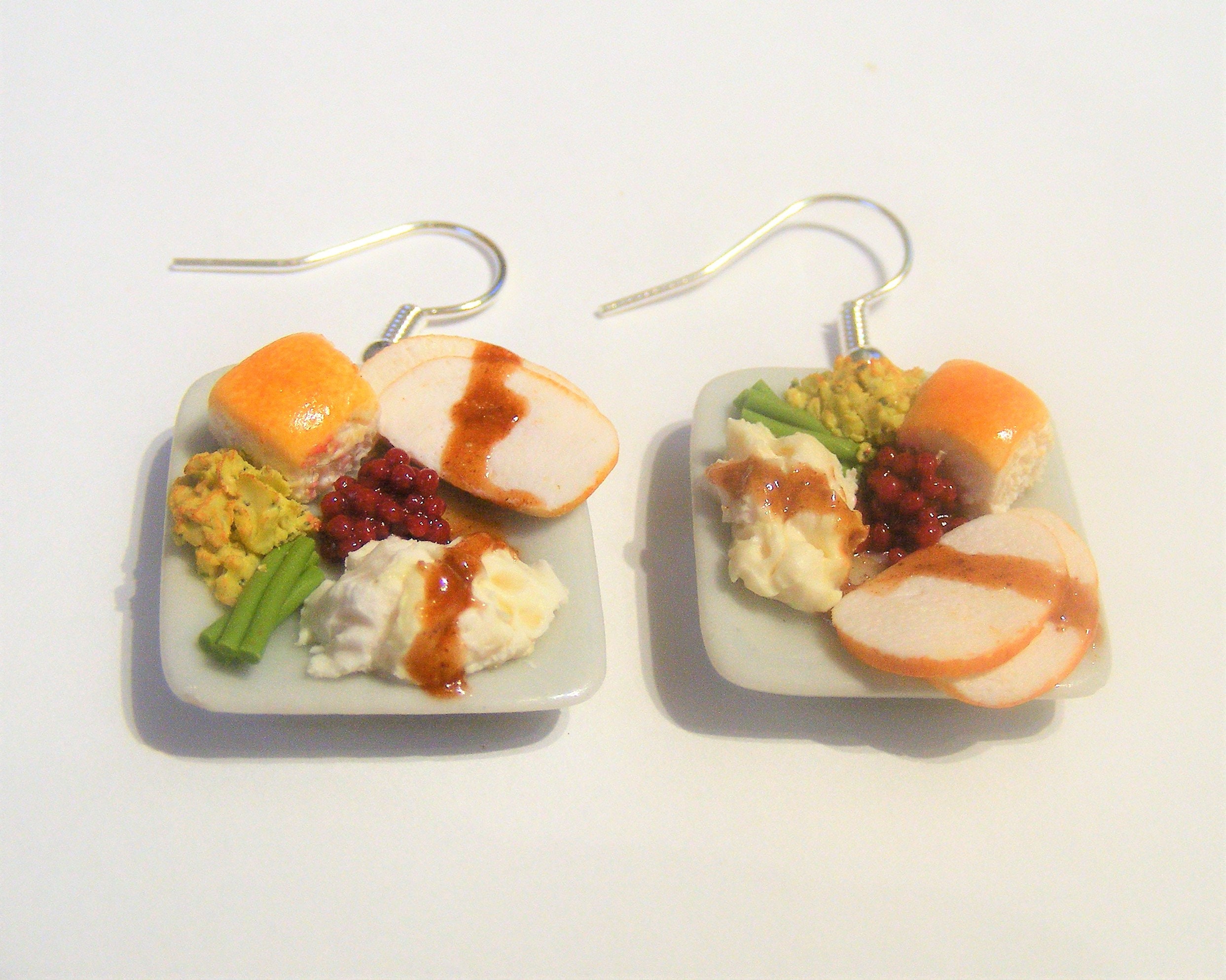 thanksgiving plate earrings