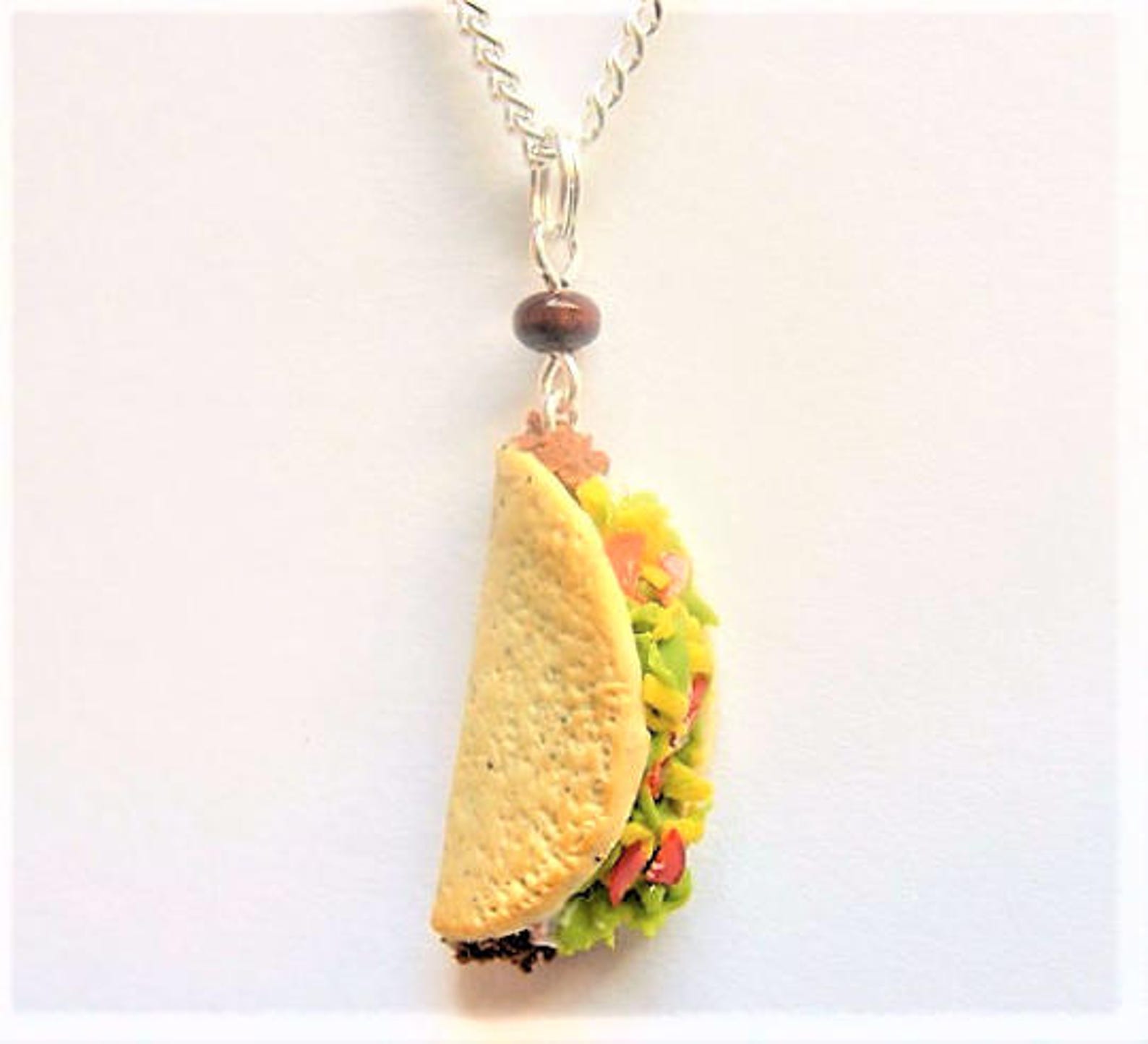 Food Jewelry Taco Pendant Taco Necklace Taco Charm Etsy