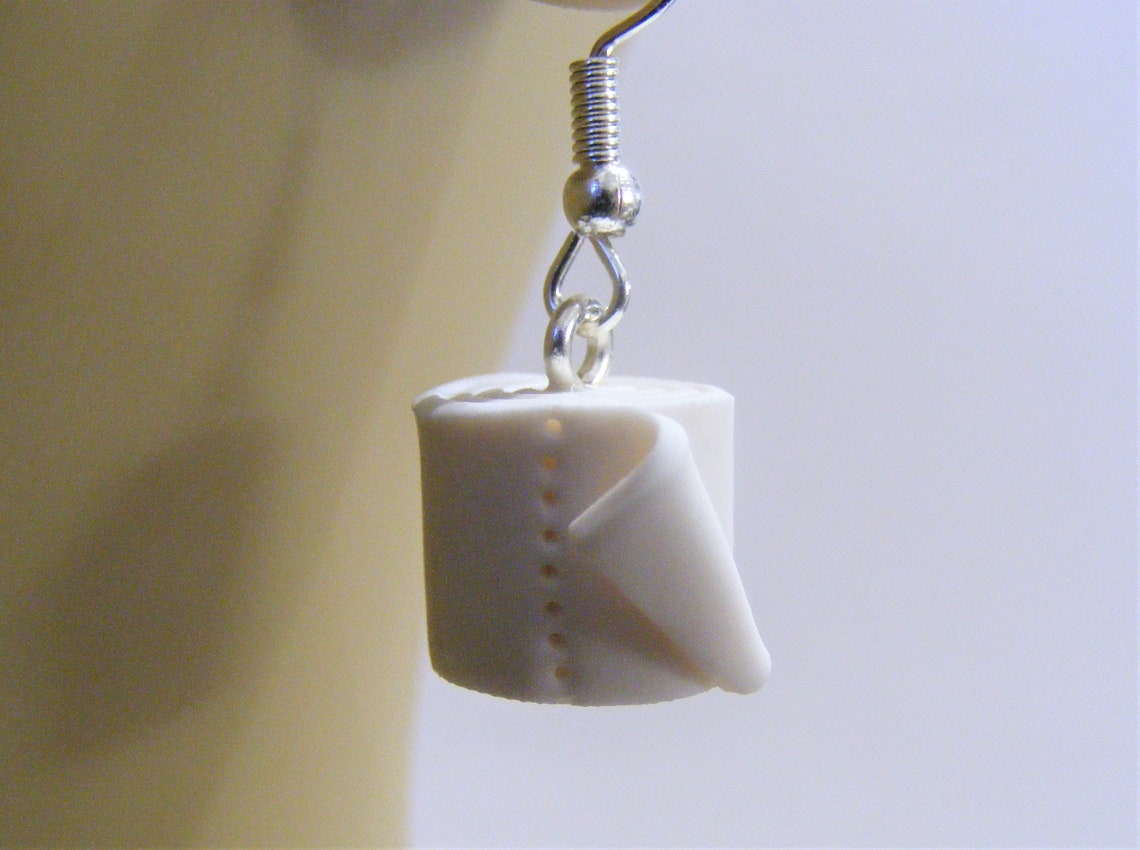 Toilet paper earrings toilet tissue earrings toilet roll Etsy