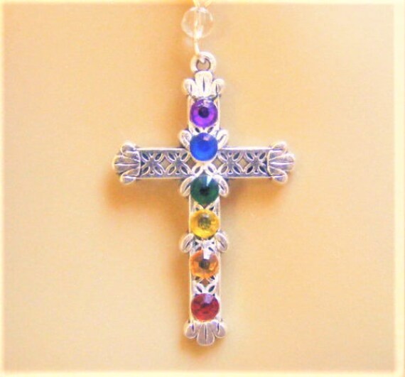 Cross Necklace Crucifix Pendant Chakra 