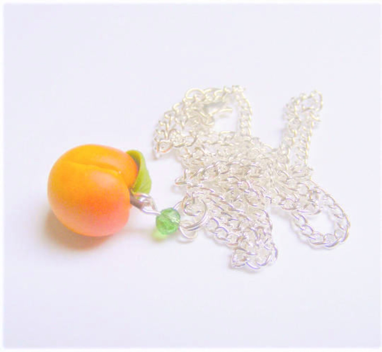 Food Jewelry Peach Necklace Peach Pendant Peach Charm Etsy Canada