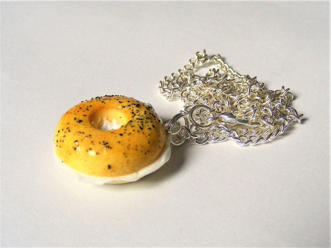 Food Jewelry Bagel Collier Pendentif Bagel au fromage à la Etsy