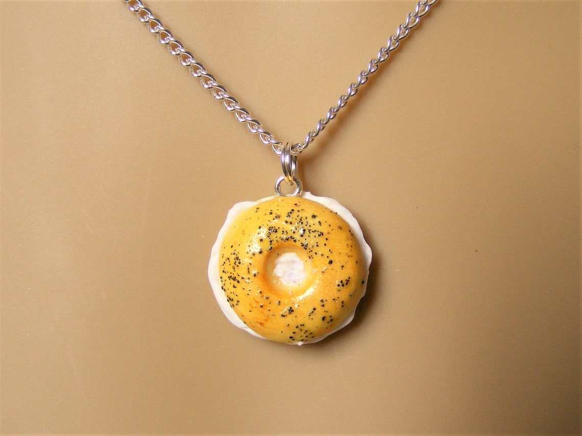 Food Jewelry Bagel Collier Pendentif Bagel au fromage à la Etsy