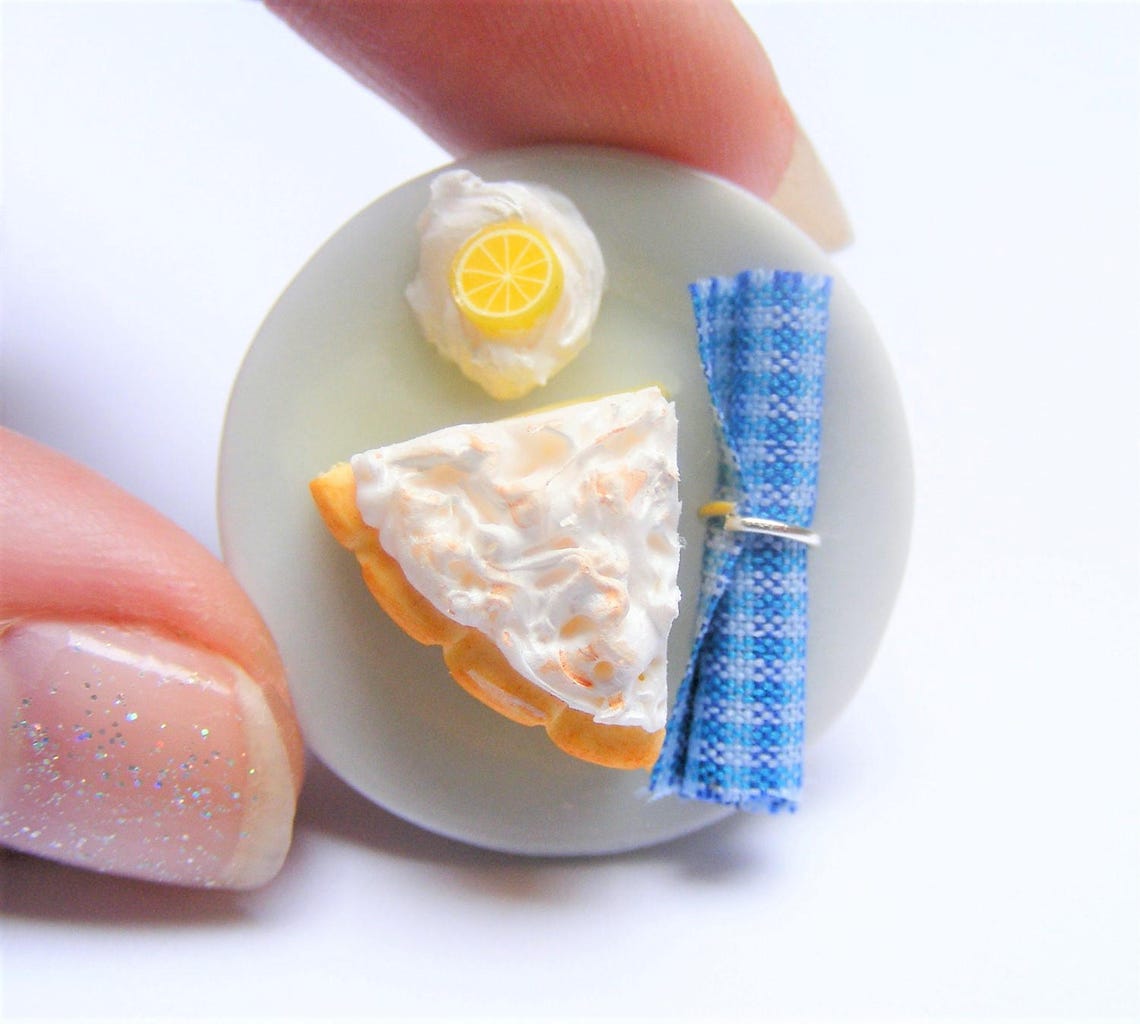 Food Jewelry Lemon Meringue Pie Ring Merinque Ring Miniature Etsy