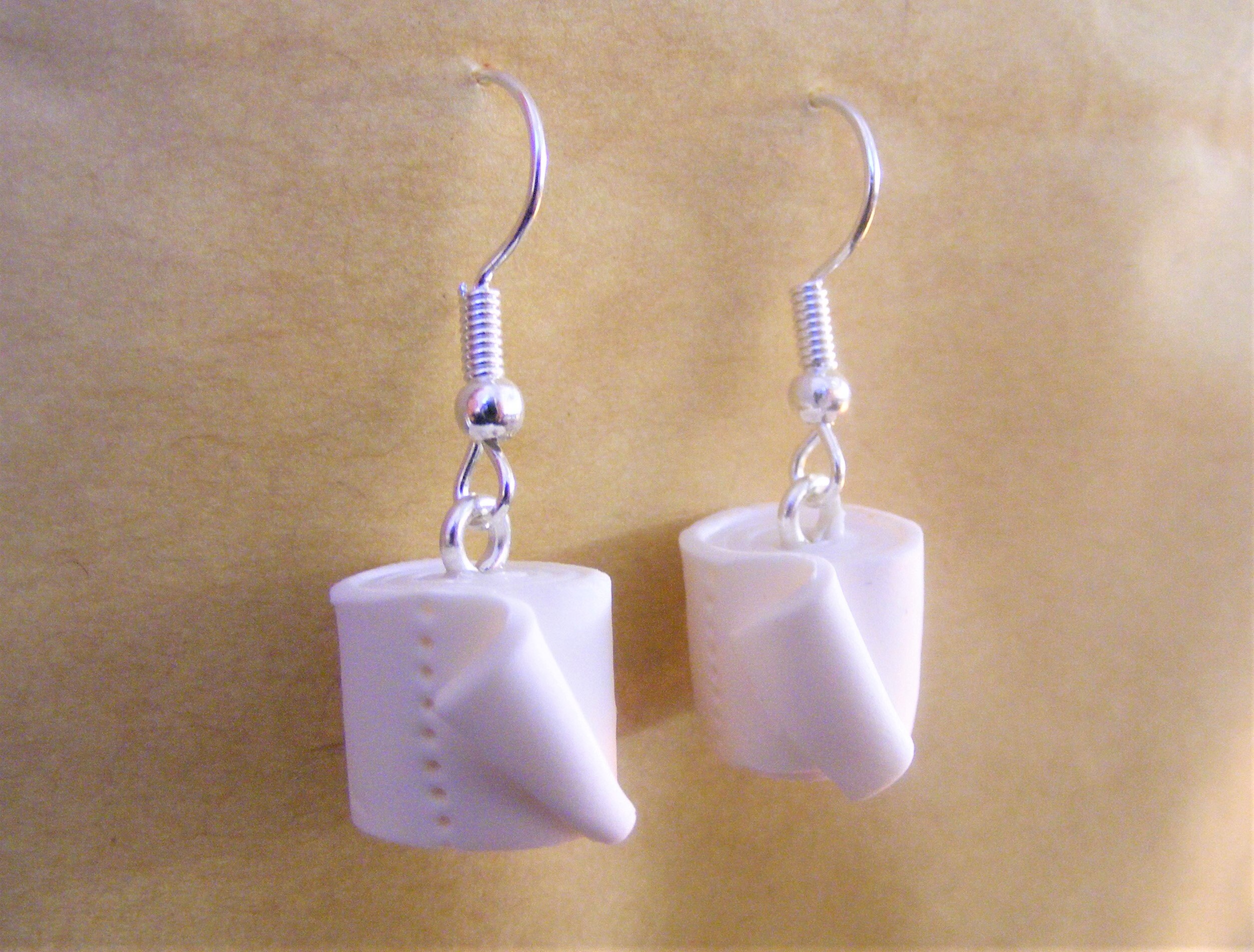 Toilet paper earrings toilet tissue earrings toilet roll Etsy