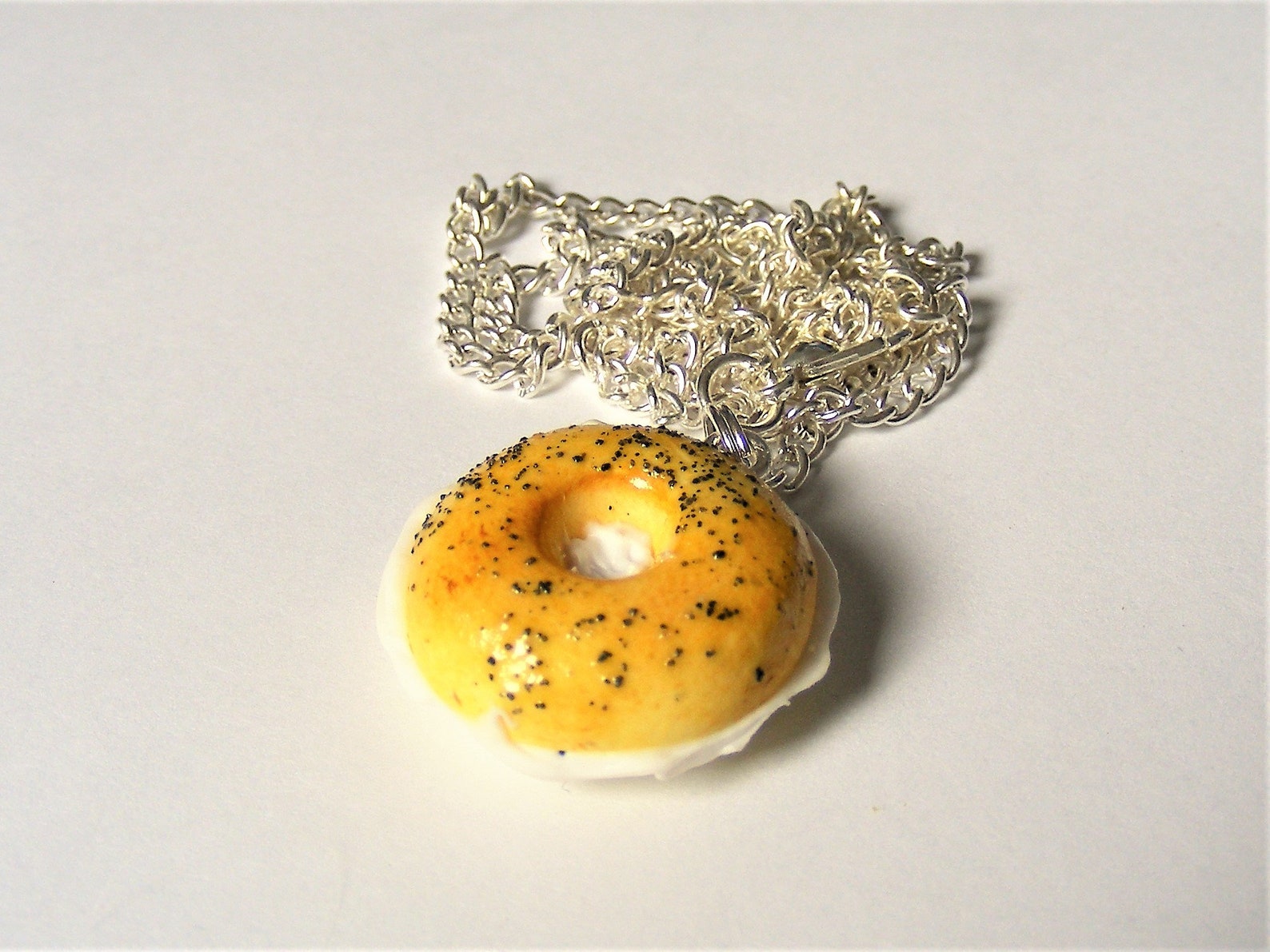 Food Jewelry Bagel Collier Pendentif Bagel au fromage à la Etsy