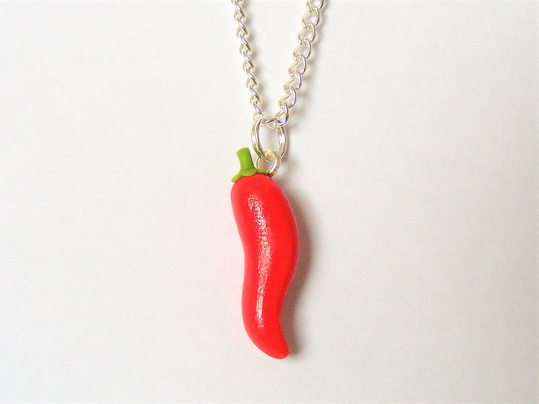 Food Jewelry Chili necklace Chili pendant Chili charm Etsy