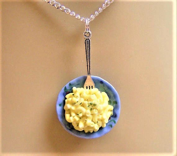 Food Jewelry Mac and Cheese Necklace Miniature Food Etsy