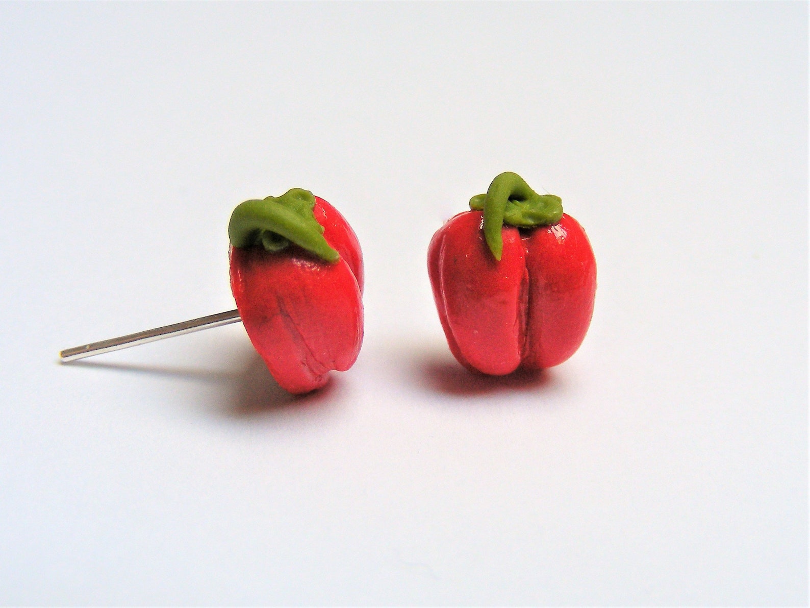 Food Jewelry Bell Pepper Earrings Capsicum Earrings Pepper Etsy