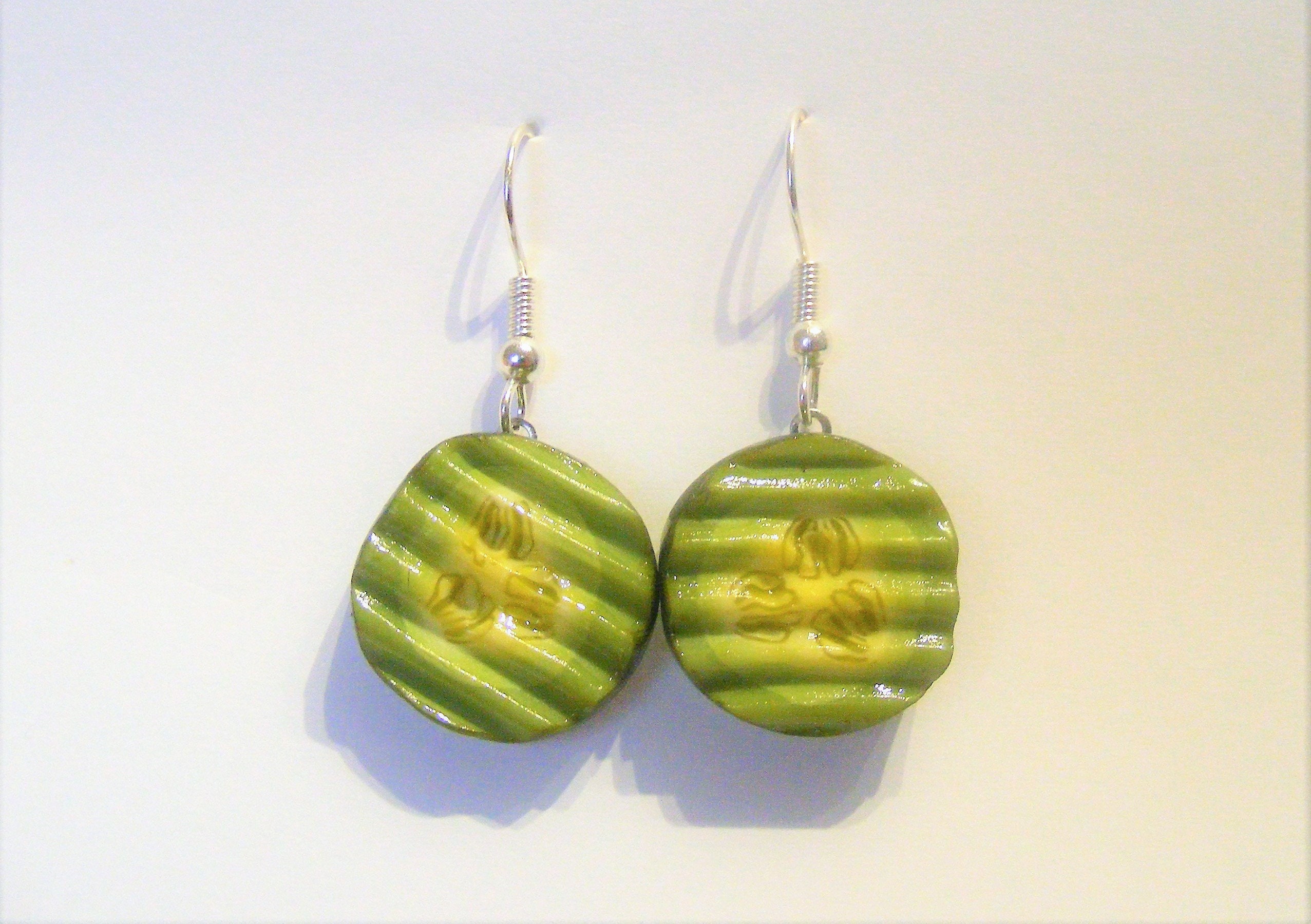 Food Jewelry Pickle Earrings Dill Pickle Earrings Miniature Etsy
