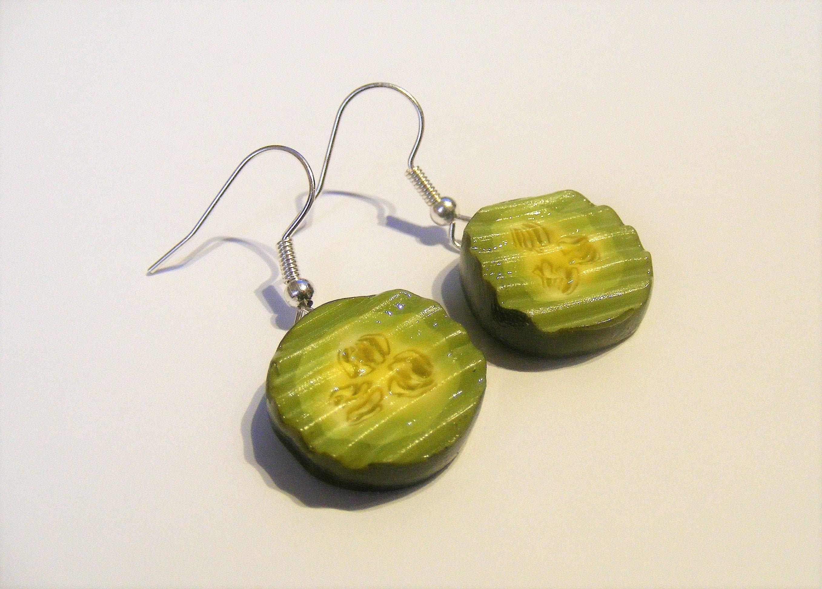 Food Jewelry Pickle Earrings Dill Pickle Earrings Miniature Etsy