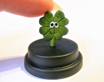 Four Leaf Clover Pet © 4 leaf clover lucky charm good luck gift bff gift birthday gift  novelty gift dashboard gift desk top gift Funny gift