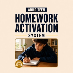 ADHD Homework Help for Teens, Procrastination Tool, Homework Organizer, Executive Function Planner PDF