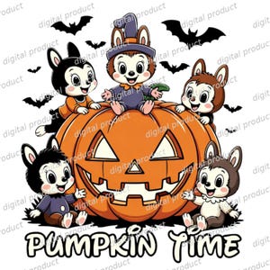 Chip and Dale Halloween PNG, Disney Halloween Clipart Download, Spooky Chip Dale Sublimation, Pumpkin DTF Transfer Design