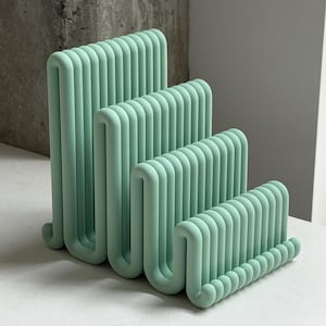 Modern Ribbed Vertical Device Stand | Wavy Desk Organizer for Laptops, Tablets, eReaders & More