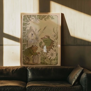 Frosch- und Kröten-Illustration als Kunstdruck | Vintage-Wandbild im Cottagecore-Stil fürs Kinderzimmer