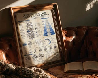 Stampa anatomica del cronografo / Schema del movimento di un orologio meccanico da parete