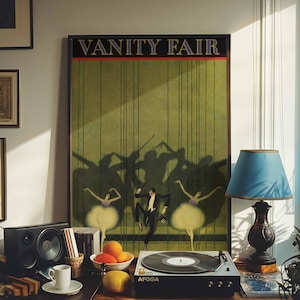 Vintage Vanity Fair Poster | Gerahmtes Ballett-Leinwandbild im Art-déco-Stil | Wandbild im Stil der 1920er-Jahre | Retro-Theaterdruck | Wanddekoration