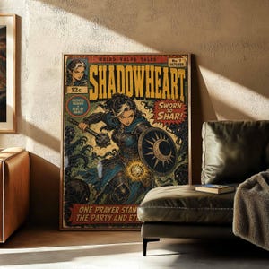 Shadowheart Baldurs Gate 3 Comic Cover | Retro D&D Gamer Wall Art (Framed Canvas)