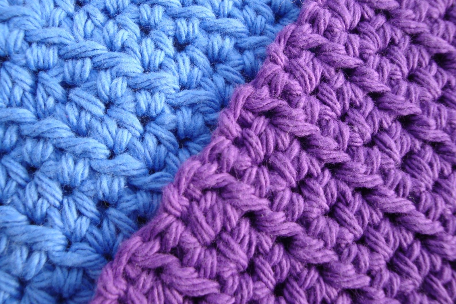 Dishcloths Cotton Crochet Washcloths Pot Holder Hot Pad Pack of 3 Blue