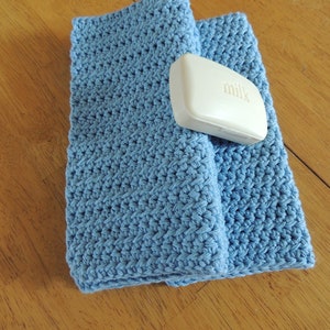 Dishcloths Cotton Crochet Washcloths Pot Holder Hot Pad Pack of 3 light blue zdjęcie 1