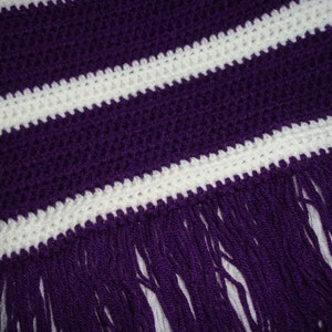 Crochet Afghan Lap Afghan Baby Afghan in deep purple and white image 1