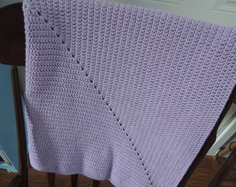 Crochet square afghan lap baby wheelchair soft lilac