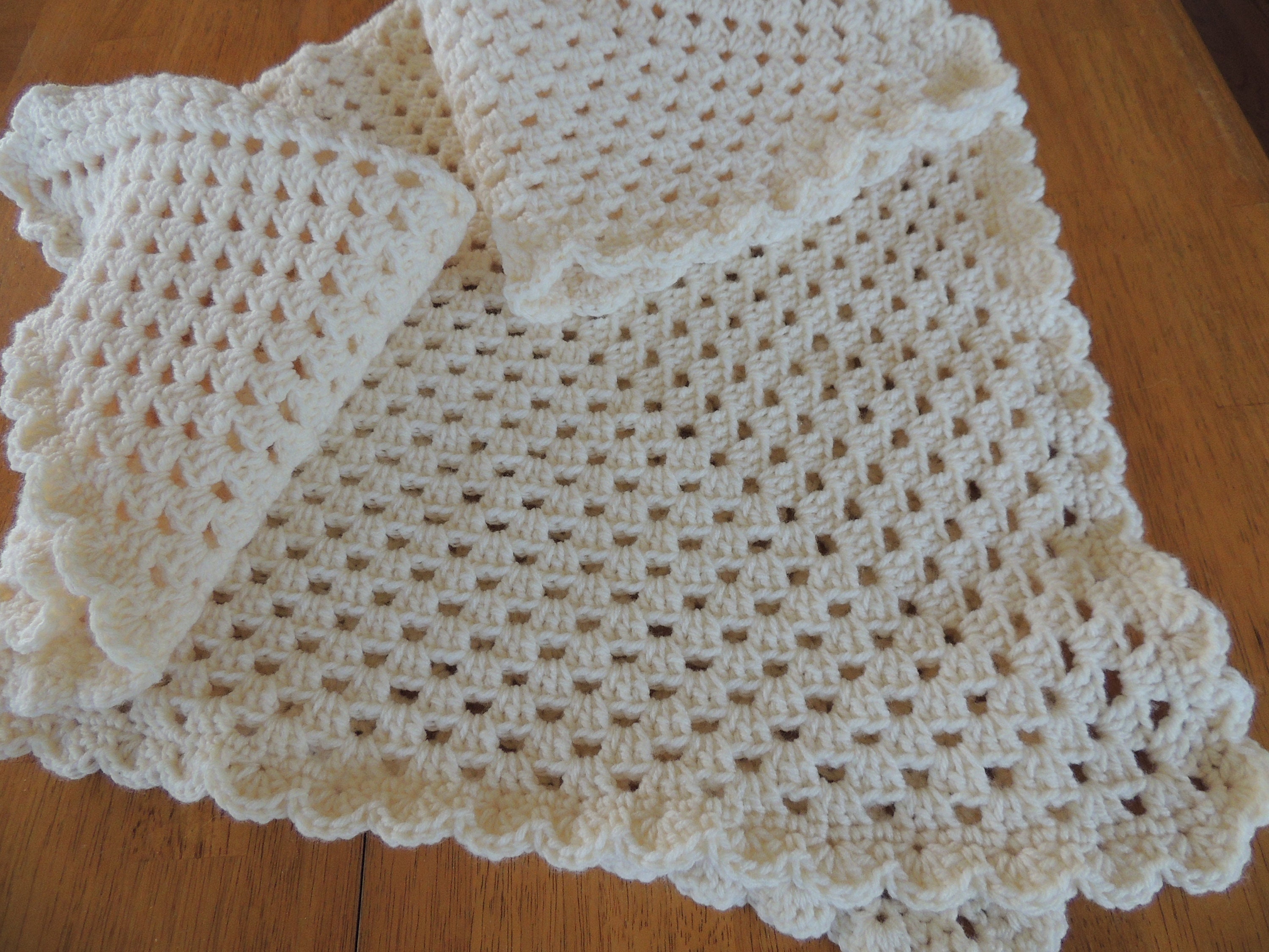 Baby Afghan Crochet Granny Square off White - Etsy