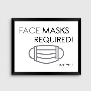 Face Masks Required Sign Printable Instant Digital Download, Face Masks ...