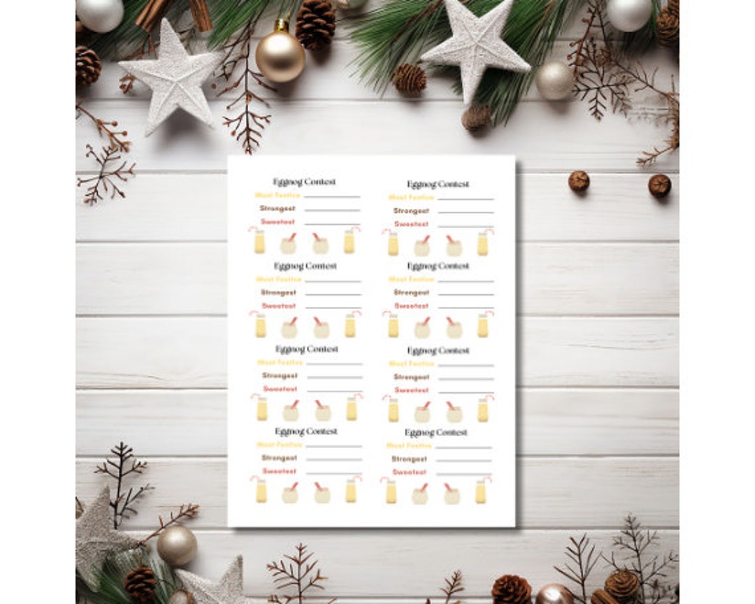 Eggnog Contest Voting Ballot Printable Instant Digital - Etsy