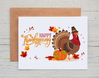 Happy Thanksgiving Card Printable Instant Digital Download, Turkey Day Card, Funny Thanksgiving, Holiday Card, Turkey Card