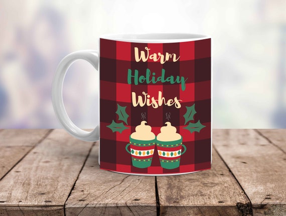 Buffalo Check Holiday Coffee Mug, Holiday Hot Cocoa Mug, Buffalo Check Mug, Christmas Coffee Mug, Christmas Buffalo Check Mug, Christmas Mug Il_570xn