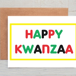 Happy Kwanzaa Card Printable Instant Digital Download Holiday | Etsy