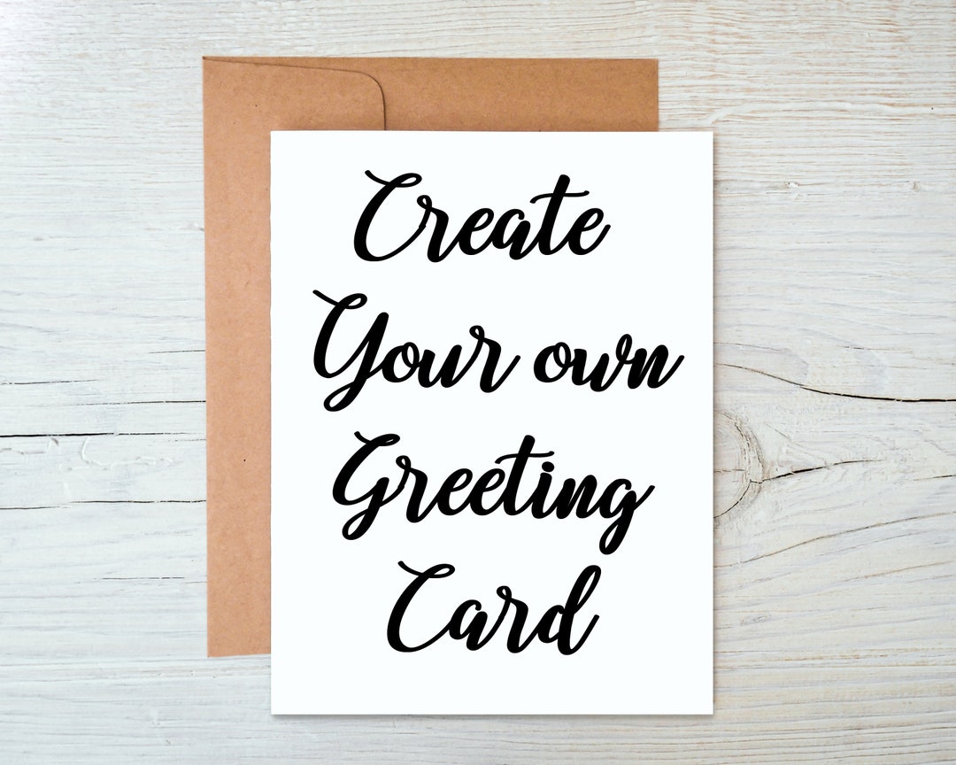 Custom Printable Greeting Card Custom Message Card Fun Etsy