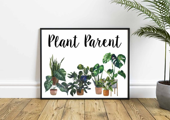 Plant Parent Wall Art Printable Instant Digital Download, Houseplant Art, Plant Mom Art, Houseplant Print, Plant Lovers, Potted Plant Art Il_570xn
